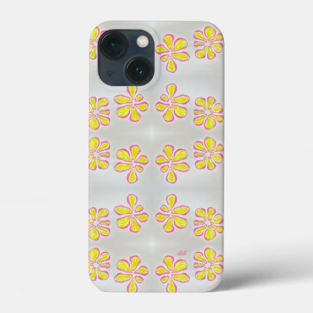 Coques Case-Mate iPhone Baisy rose et jaune (Verso)