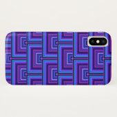 Coques Case-Mate iPhone balance carré bleue et violette (Dos (Horizontal))
