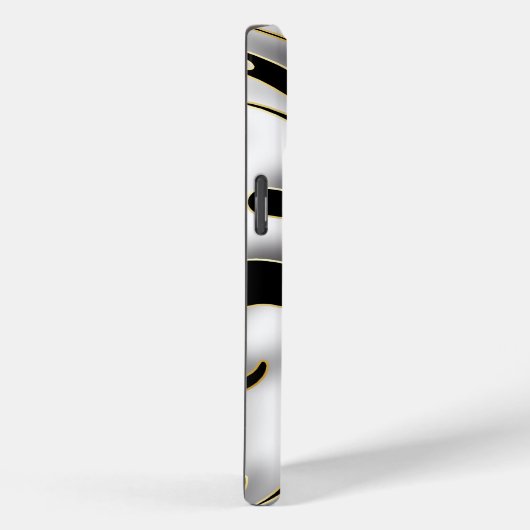 Coques Case-Mate iPhone Balayage noir, blanc et or (Verso / Droite)