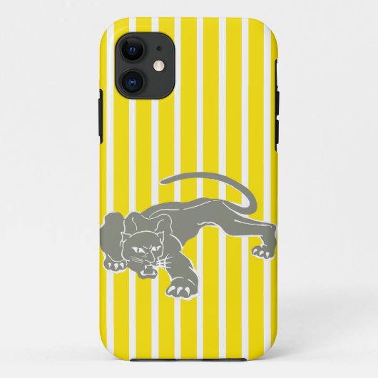 Coques Case-Mate iPhone Balayage Safari jaune or avec léopard (Dos)