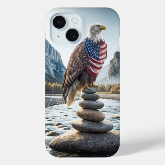 Coques Case-Mate iPhone Bald Eagle Au Caire Avec Drapeau Américain (Verso)