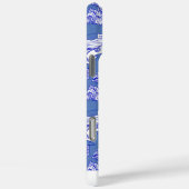 Coques Case-Mate iPhone Baleine à bosse monochromatique bleue personnalisé (Verso / Droite)