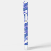 Coques Case-Mate iPhone Baleine à bosse monochromatique bleue personnalisé (Verso / Gauche)