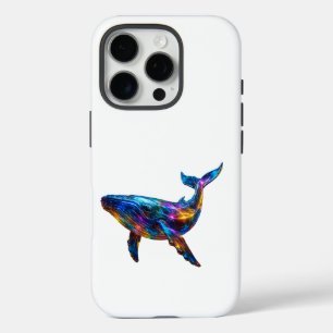 Coques iPhone 16 Pro Baleine colorée mixte - Corps en verre brillant Ré