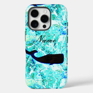 Coques iPhone 16 Pro baleine noire bleu