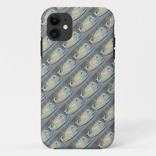 Coque iPhone 11 baleines d'art populaire nageant