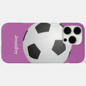 Coques Case-Mate iPhone Balle de football, violet, Nom personnalisé (Verso (horizontal))