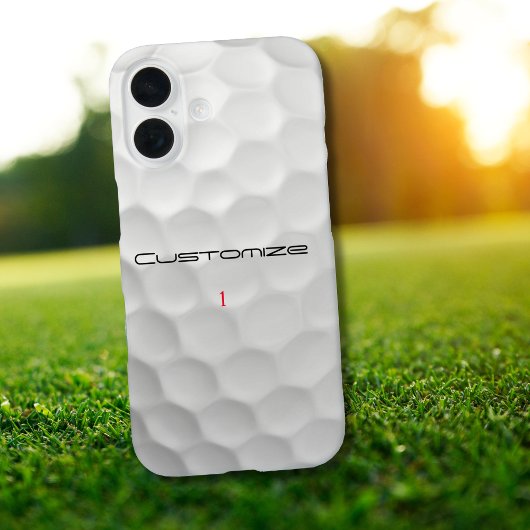 Coques Case-Mate iPhone Balle de golf avec texte et numéro personnalisés