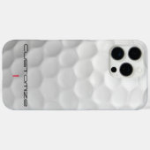 Coques Case-Mate iPhone Balle de golf blanche texturée avec nom et numéro (Verso (horizontal))