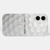 Coques Case-Mate iPhone Balle de golf blanche texturée avec nom et numéro (Verso (horizontal))