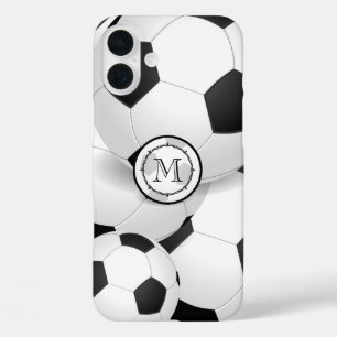 iPhone 16 Plus Case Balle de soccer noir et blanc