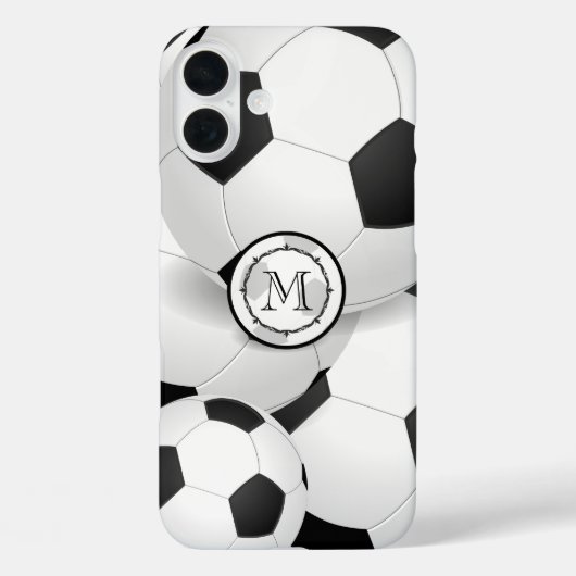 Coques Case-Mate iPhone Balle de soccer noir et blanc (Verso)