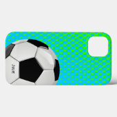 Coques Case-Mate iPhone Balle de soccer personnalisée (Verso (horizontal))
