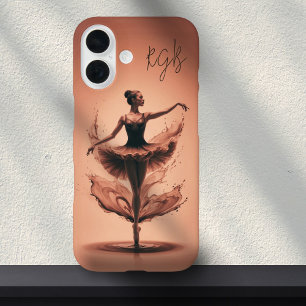Coques iPhone 16 Balle d'initiaux personnalisés de Ballerina rose