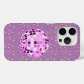 Coques Case-Mate iPhone Balle Disco moderne rose rétro violet (Verso (horizontal))