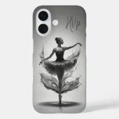 Coques Case-Mate iPhone Ballerina rose gris Splash Initiales personnalisée (Verso)