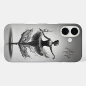 Coques Case-Mate iPhone Ballerina rose gris Splash Initiales personnalisée (Verso (horizontal))
