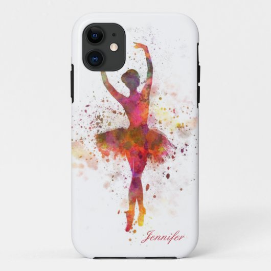 Coques Case-Mate iPhone Ballerina Splatter Art Nom personnalisé | Ballet (Dos)