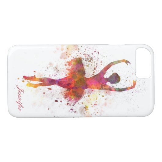 Coques Case-Mate iPhone Ballerina Splatter Art Nom personnalisé | Ballet (Dos (Horizontal))