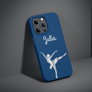 Coques Pour iPhone Ballerine à look argent en bleu nuit