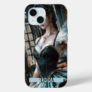 Coque Pour iPhone 15 Ballet Dancer Green TuTu & Fairy Wings Nom personn
