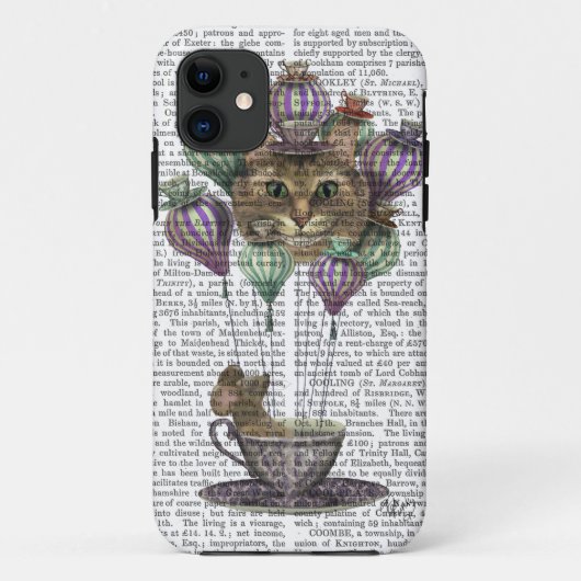 Coques Case-Mate iPhone Ballon à air chaud de chat de Cheshire (Dos)