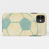 Coques Case-Mate iPhone Ballon de football bleu en pastel par Chariklia (Dos (Horizontal))