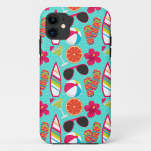 Coques Pour iPhone Ballon de plage Teal de lunettes de soleil de