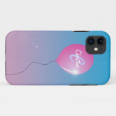 Coques Case-Mate iPhone Ballon rose dans le ciel inspiré Nom Monogramme (Dos (Horizontal))