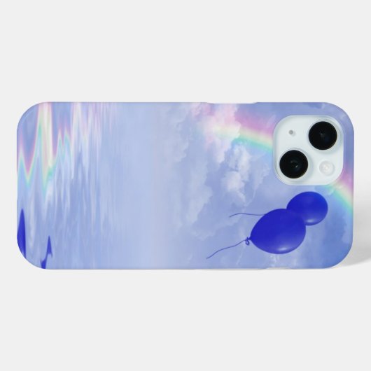 Coques Case-Mate iPhone Ballons bleus (Verso (horizontal))