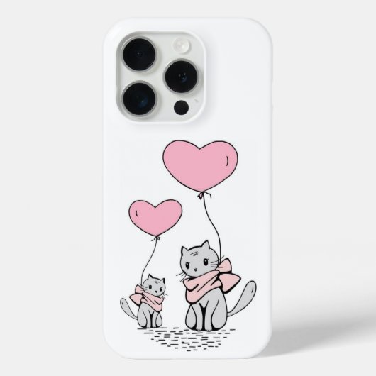 COQUES Case-Mate iPhone BALLONS COEUR ROSE VALENTINE AVEC CUISINE GRIS (Verso)
