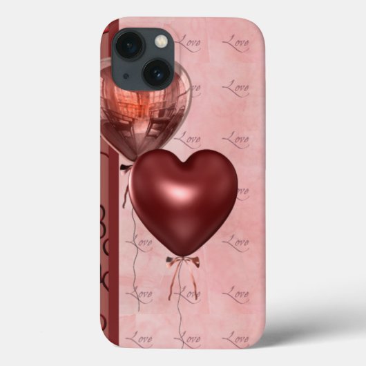 Coques Case-Mate iPhone Ballons de coeur rose et amour (Verso)