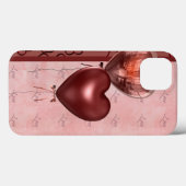 Coques Case-Mate iPhone Ballons de coeur rose et amour (Verso (horizontal))