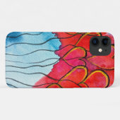 Coques Case-Mate iPhone Ballons de coeur rouge Valentine aquarelle (Dos (Horizontal))