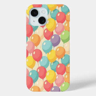 Coque Pour iPhone 15 Ballons de fête de différentes couleurs