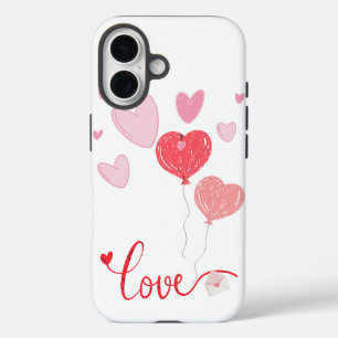 Coques iPhone 16 Ballons et Coeurs d'Amour Adorable - Saint Valenti