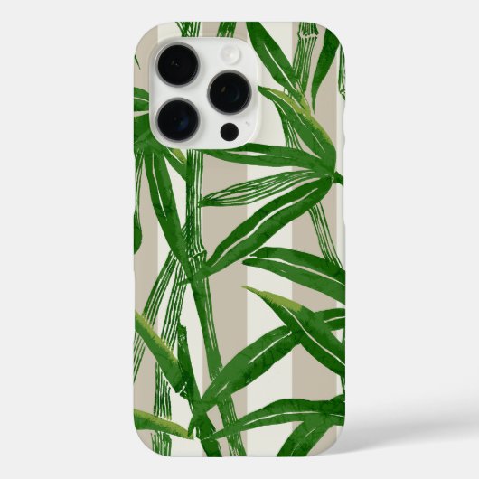 Coques Case-Mate iPhone Bamboo Jungle Hawaiian Stripe - Taupe et vert (Verso)