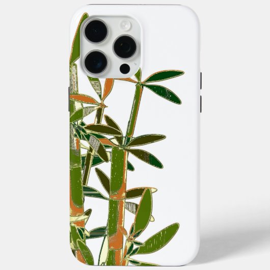 Coques Case-Mate iPhone Bambou vert isolé sur fond blanc (Verso)