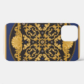 Coques Case-Mate iPhone Bandana Print : Black Blue Gold. (Verso (horizontal))