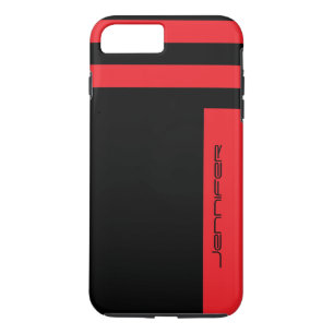 Case-Mate iPhone Case Bande à deux voies rouge minimaliste avec nom