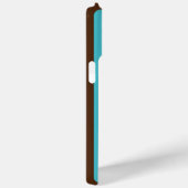 Coques Case-Mate iPhone Bande Aqua et Brown Retro (Verso / Droite)