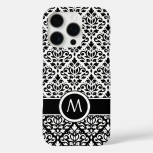 Coques iPhone 16 Pro Bande BW 2Part Ptn Damask (Personnalisée)