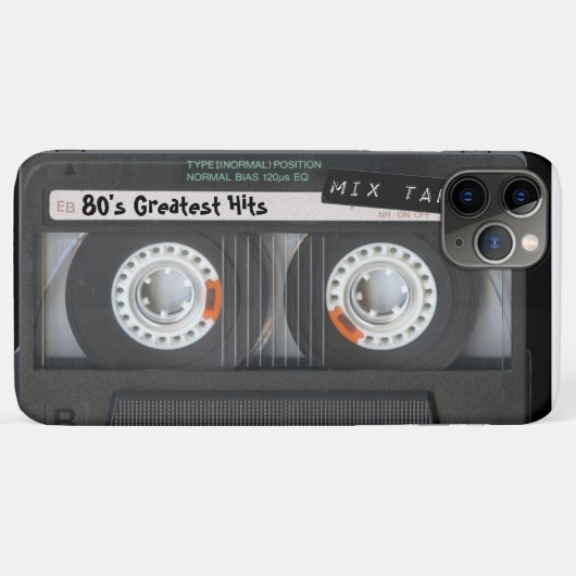 Coques Case-Mate iPhone Bande de cassette rétro personnalisable (Dos (Horizontal))