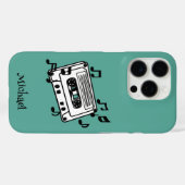 Coques Case-Mate iPhone Bande de cassette rétro personnalisée avec notes m (Verso (horizontal))