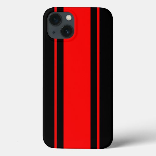 Coques Case-Mate iPhone Bande de course noire et rouge (Verso)
