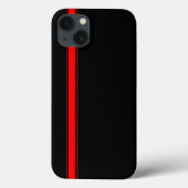 Coques Case-Mate iPhone Bande de course noire et rouge (Verso)