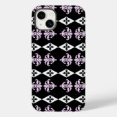 Coques Case-Mate iPhone Bande de diamant damassé orange (Verso)