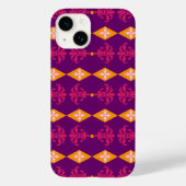Coques Case-Mate iPhone Bande de diamant damassé orange (Verso)