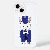 Coques Case-Mate iPhone Bande de Marquage Clarinet Lapin Bleu Blanc Bleu (Verso)
