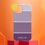 Coques iPhone 16 Bande de puces de peinture pourpre - Nom personnal<br><div class="desc">Un design tendance,  moderne et minimaliste pour votre gadget favori. Un grand cadeau pour toute femme artistique qui aime créer et concevoir.</div>